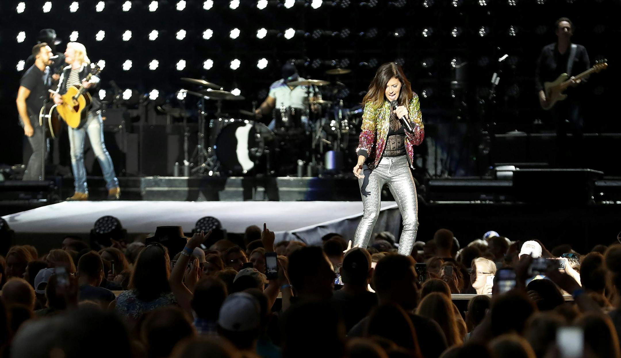 Karen Fairchild of Little Big Town performed at US Bank Stadium.