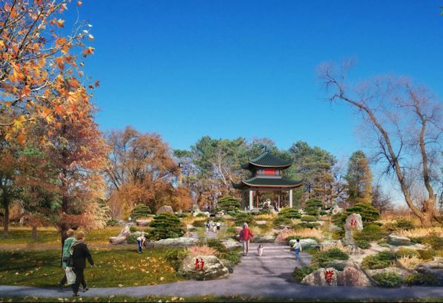 A 2016 concept photo of the Aiwan Pavilion planned for Phalen Regional Park.