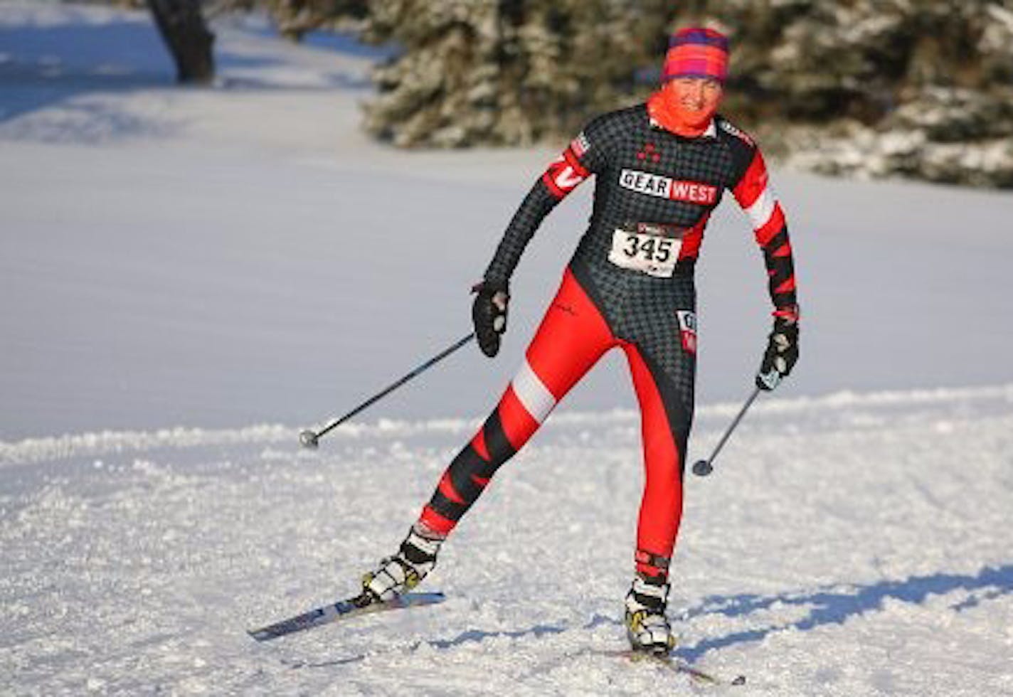 Leslie Hale, a skier at the Masters World Cup event at Theodore Wirth Park.