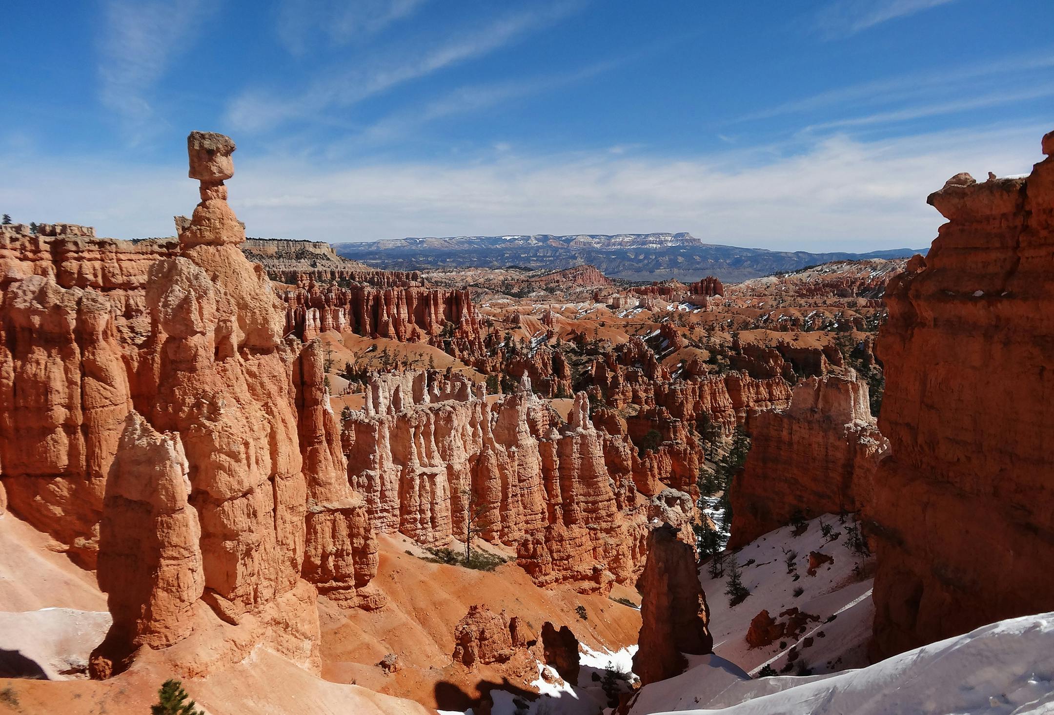 Melanie Vossberg of Mnineapolis says Bryce National Park was beautiful with the stark contrast of the snow, blue sky and orange rocks.[focus032617