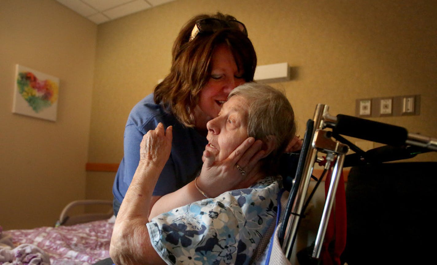 Lisa Papp-Richards installed a camera to monitor the care of her mother, Mary Ann Richards, 77, at a nursing home in Bemidji, taking advantage of a new law that permits electronic monitoring devices in senior facilities.