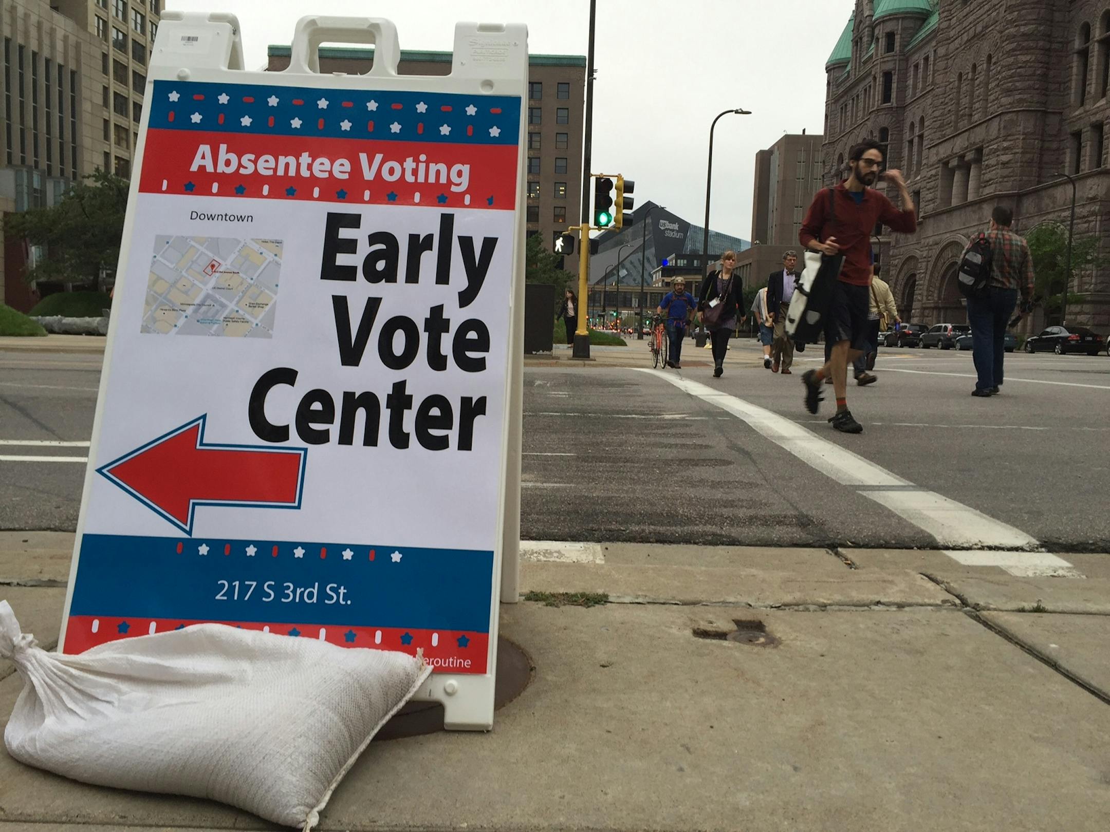 In downtown Minneapolis Friday Minnesotans could vote, kicking off the state's early voting period, making Minnesota among the first states to open up voting.