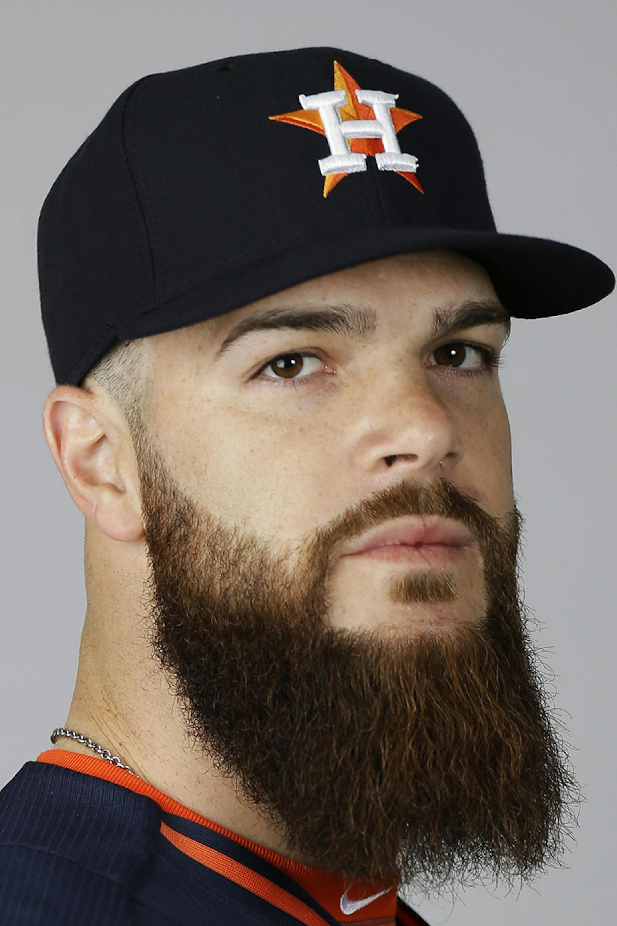 This is a 2015 photo of Dallas Keuchel of the Houston Astros baseball team. This image reflects the 2015 active roster as of Thursday, Feb. 26, 2015 when this image was taken. (AP Photo/David Goldman) ORG XMIT: FLDG101
