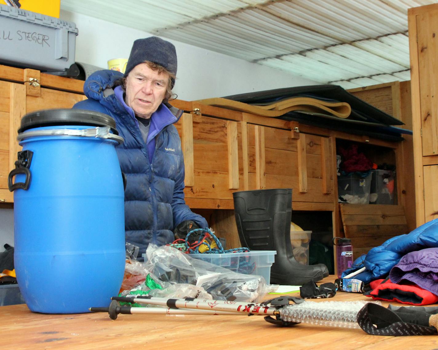 Will Steger prepared for his solo hike in March through the Barren Lands of the Canadian Arctic.