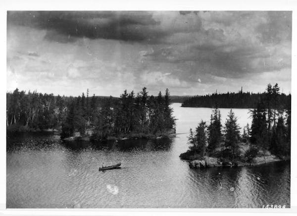 Arthur Carhart’s photograph looking down on Seagull Lake, June 1921, is among nearly 100 taken while he surveyed what is now the Boundary Waters Can