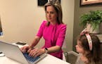 Fox 9 morning anchor Kelly O’Connell, with her daughter: “I never thought my profession would be one in which you could work from home."
