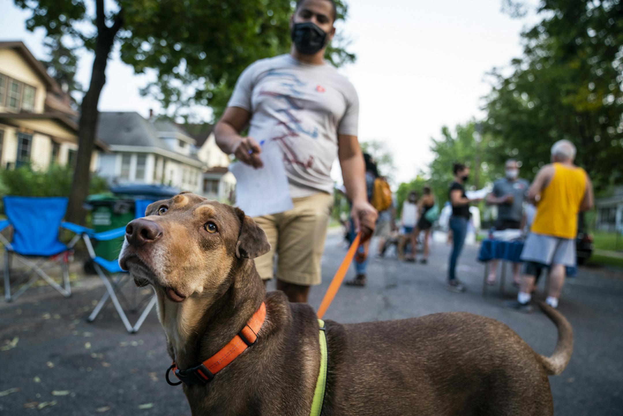Brooklyn the dog posed for a photo during National Night Out just a couple blocks away from George Floyd Square in September.