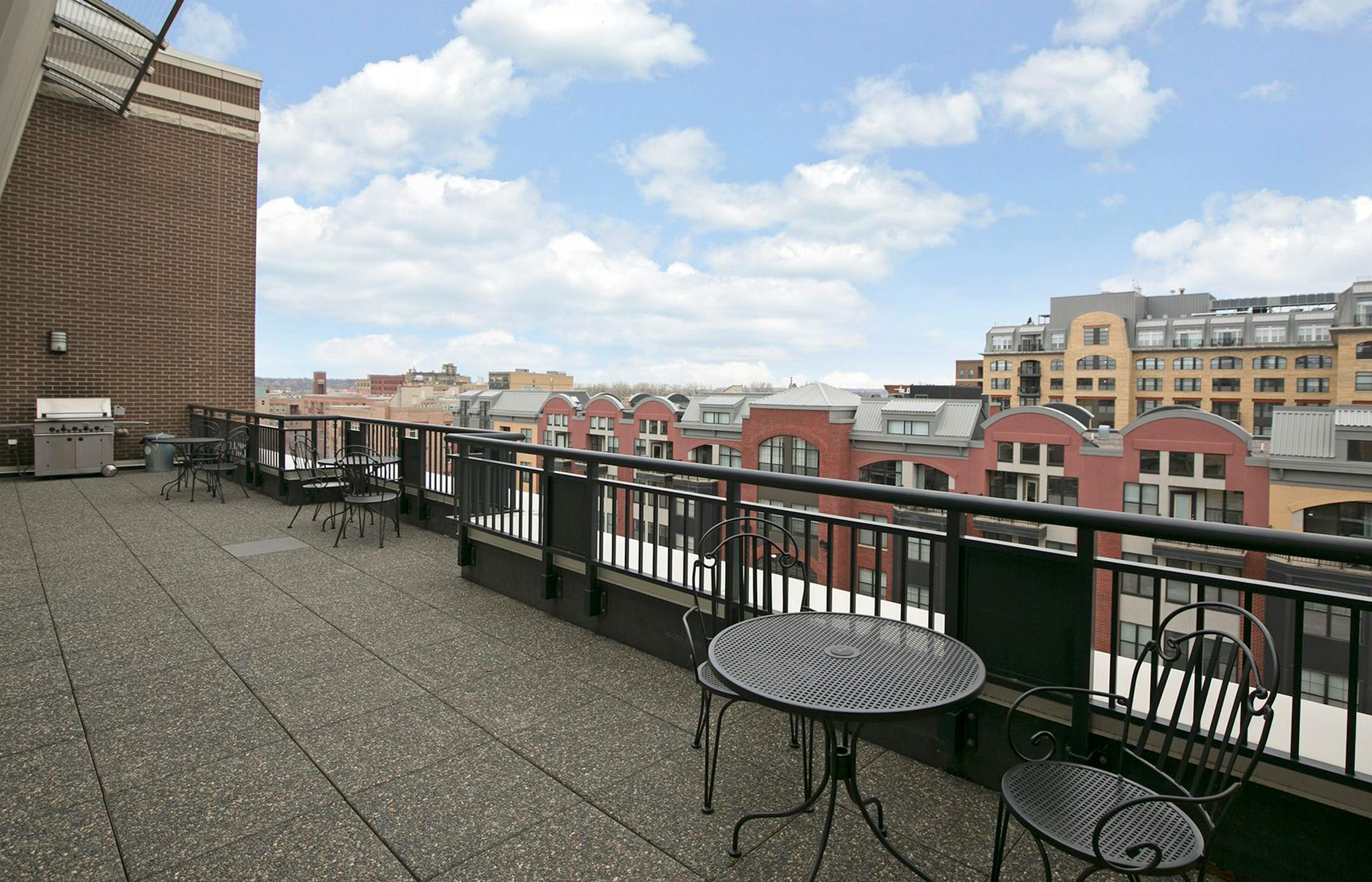 The shared outdoor deck.