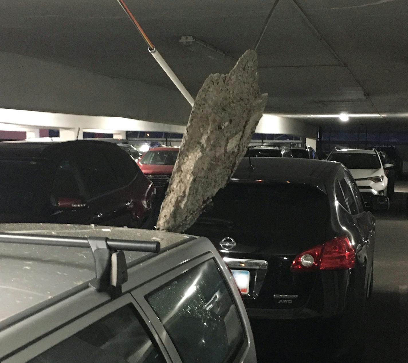 Fallen chunk of concrete forced the closure of the RiverCentre parking ramp.