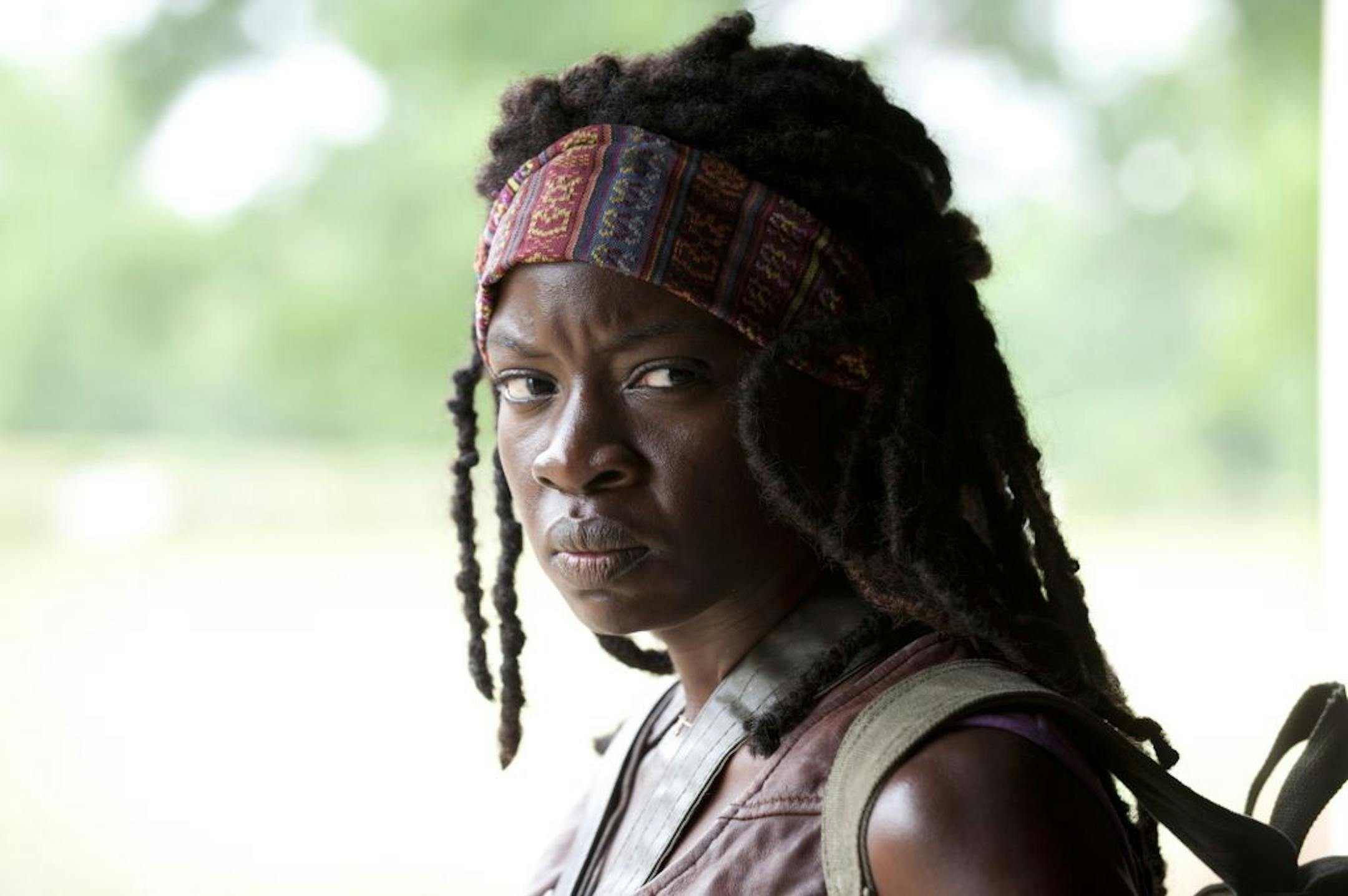 Danai Gurira as fearsome zombie killer Michonne on "The Walking Dead."
