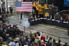 President Trump touted his tax cuts during an April visit to Nuss Truck and Equipment in Burnsville.