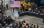 President Trump touted his tax cuts during an April visit to Nuss Truck and Equipment in Burnsville.