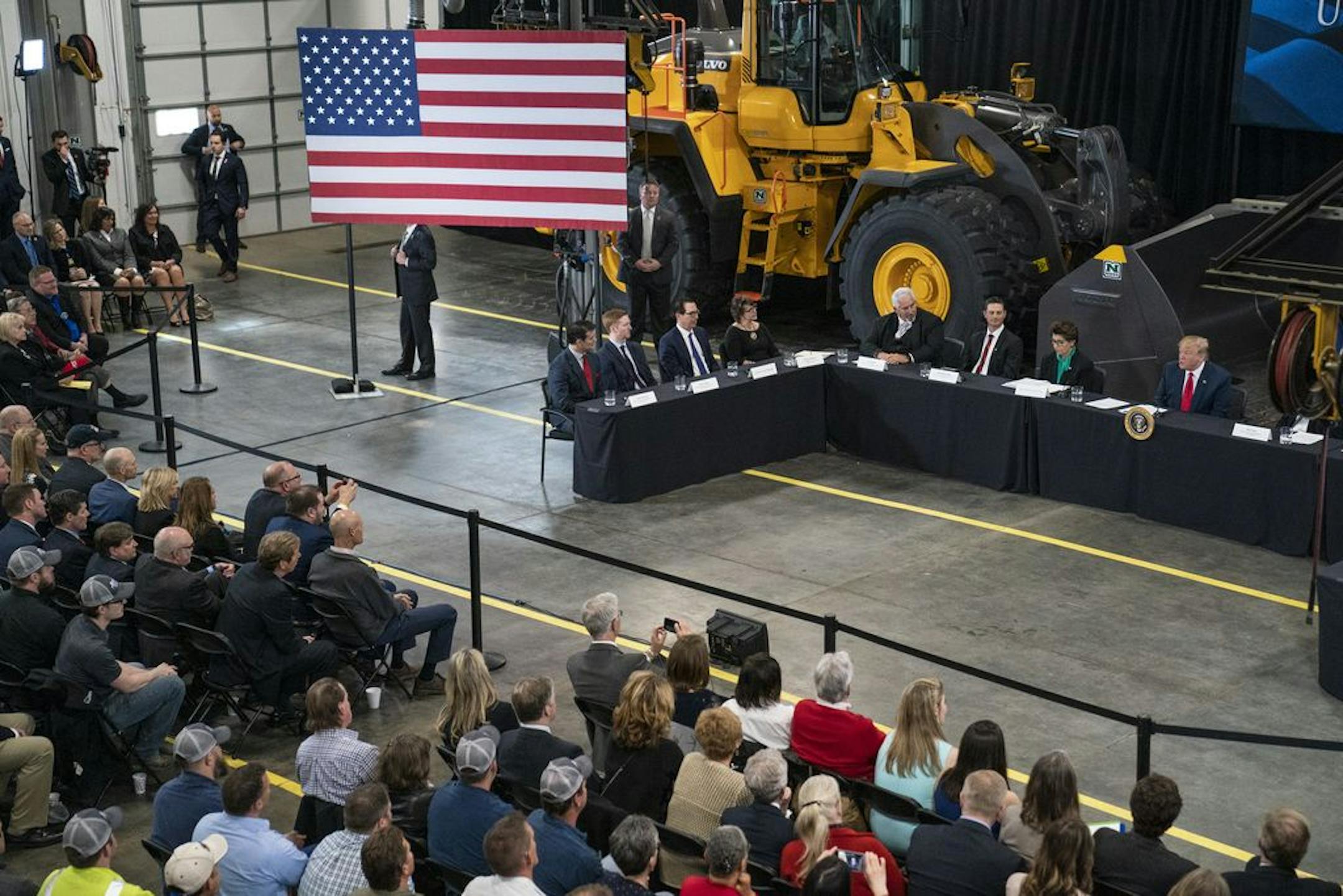 President Trump touted his tax cuts during an April visit to Nuss Truck and Equipment in Burnsville.