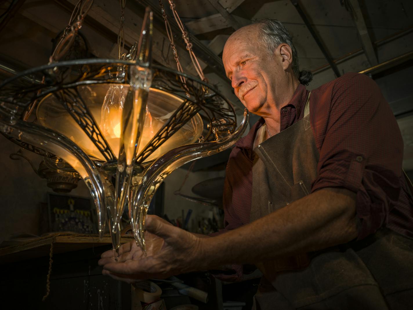 Claude Riedel is a Minneapolis artist known internationally for crafting Ner Tamids — the beautiful "eternal lights" that hang in Jewish synagogues.