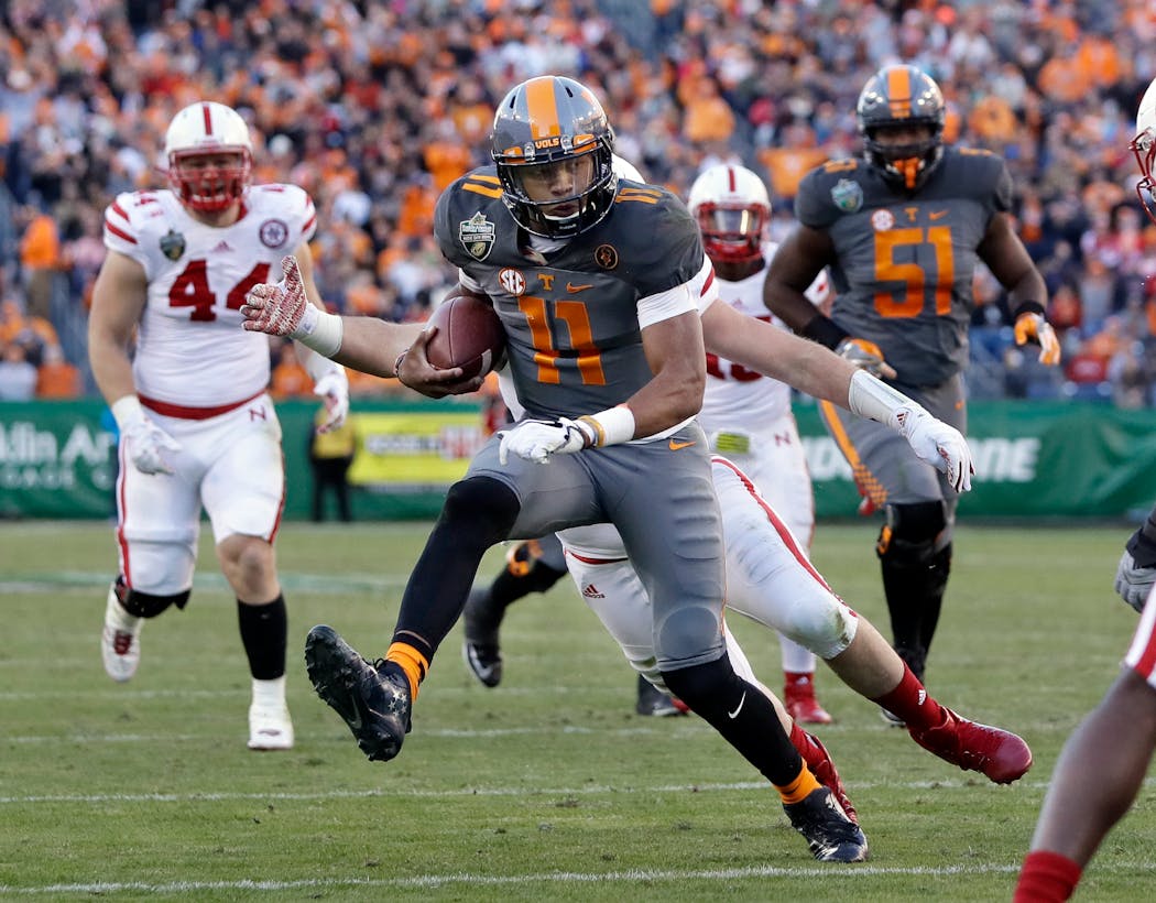 Joshua Dobbs (11) led Tennessee to a 9-4 record and a Music City Bowl win in the 2016 season. 