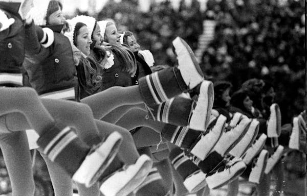 Dec. 29, 1975: The Parkettes managed smiles and high kicks at many a frigid Minnesota Vikings home game.