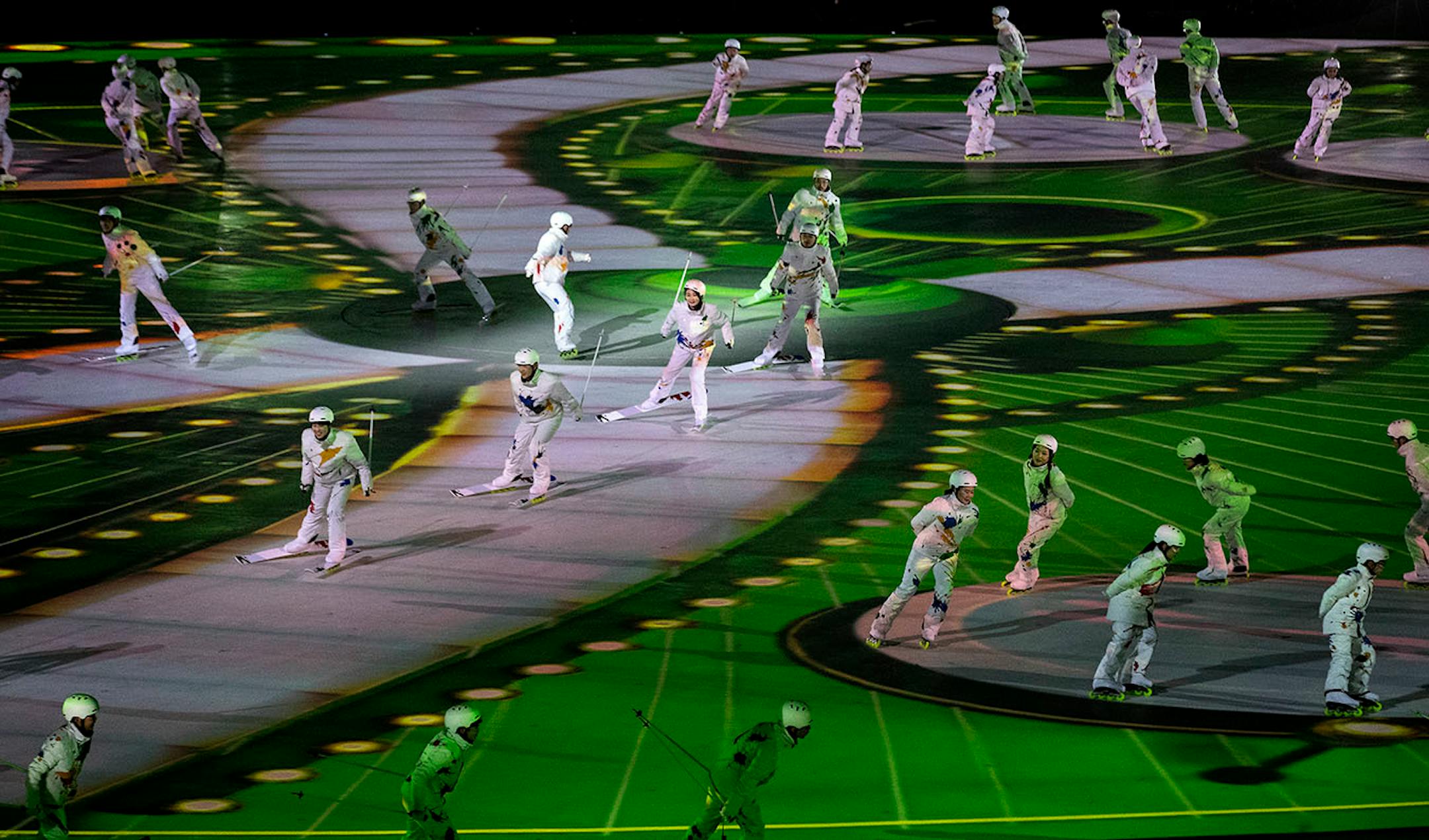 Performers at Pyeongchang Olympic Stadium during Closing Ceremony on Sunday.