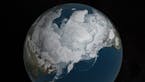 This 2016 image provided by NASA shows Arctic sea ice. The winter maximum spread of Arctic sea ice shrank to the smallest on record, thanks to extraor