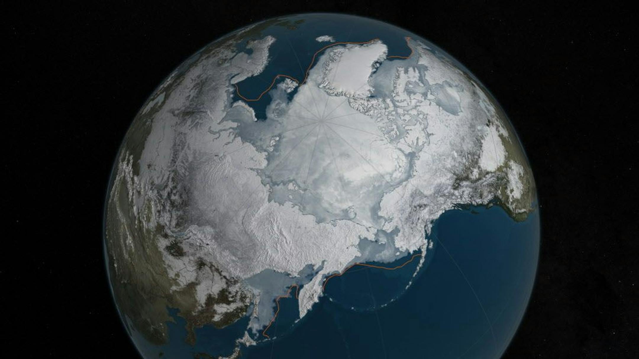 This 2016 image provided by NASA shows Arctic sea ice. The winter maximum spread of Arctic sea ice shrank to the smallest on record, thanks to extraordinarily warm temperatures, federal scientists said.