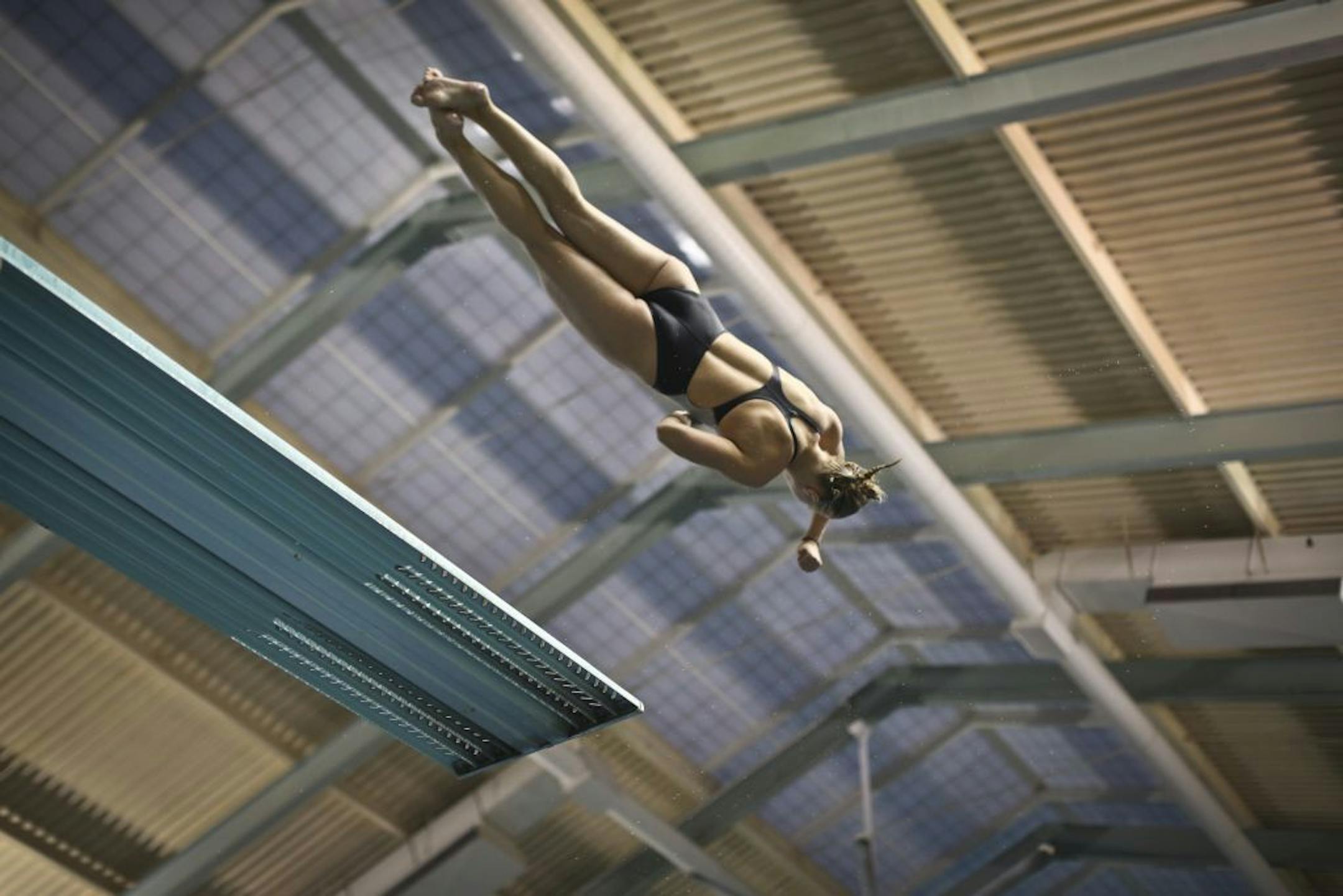 Gophers diver Maggie Keefer, a four-time Big Ten diver, at practice at the University of Minnesota this week.