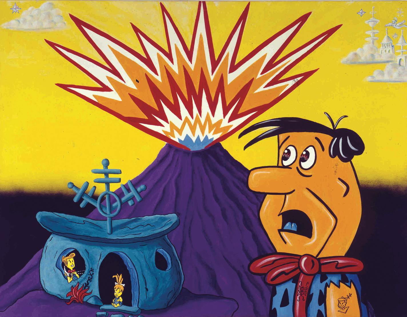 Kenny Scharf's "Flintstones", 1998
Screenprint on paper, 37 x 46 inches Sexton Collection. Provided