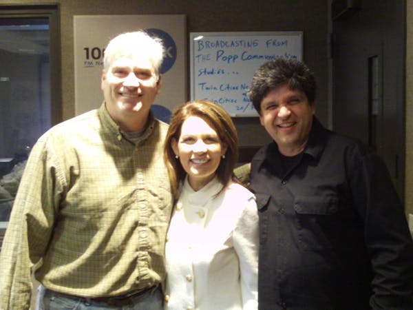 KTCN radio personality Bob Davis, right, is shown with co-host Tom Emmer and U.S. Rep. Michele Bachmann.