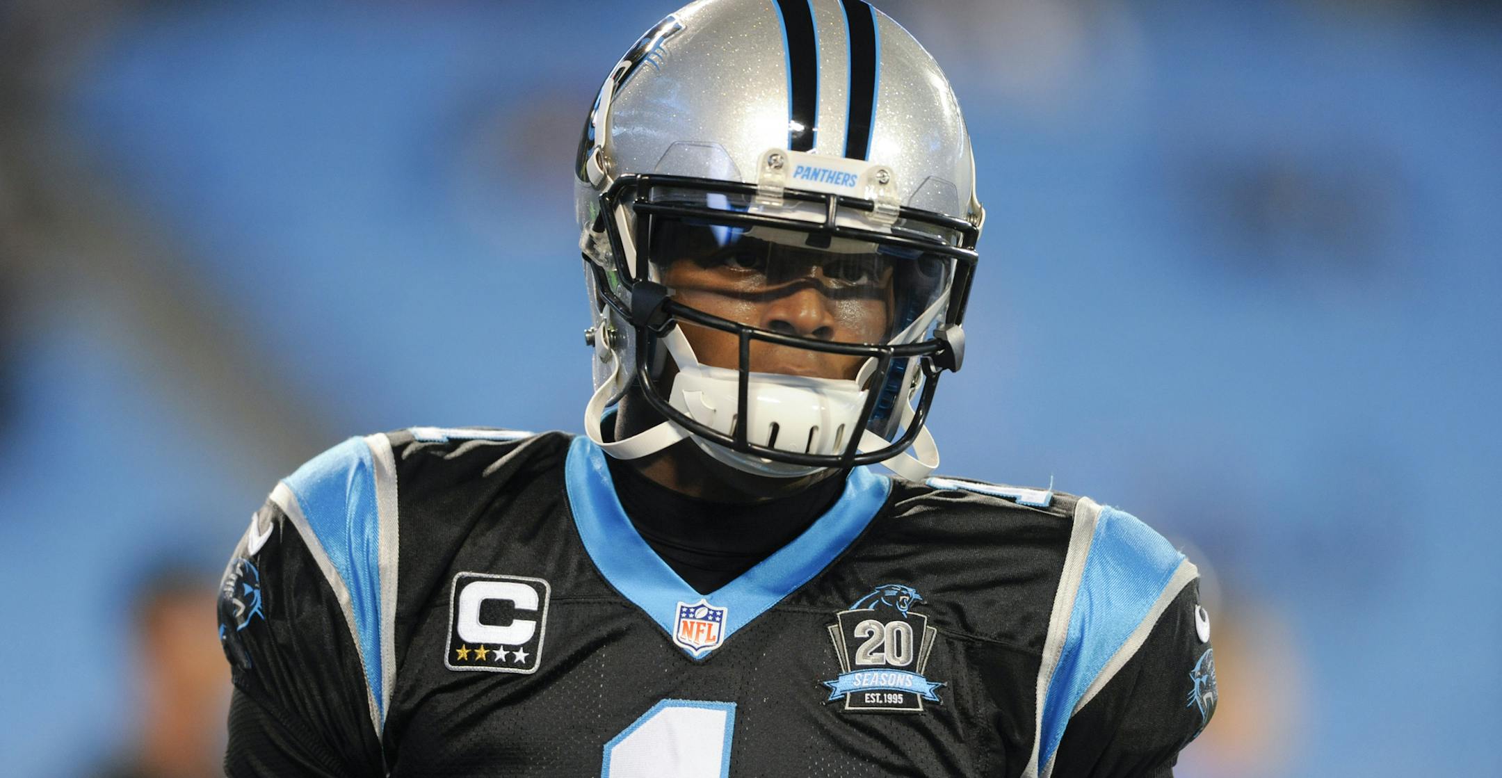 Carolina Panthers quarterback Cam Newton (1) is shown prior to an NFL football game against the New Orleans Saints in Charlotte, N.C., Thursday, Oct. 30, 2014. (AP Photo/Mike McCarn)