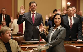 House Minority Leader Lisa Demuth, R-Cold Spring, seen here being sworn in on the first day of the session, said her caucus is willing to make comprom