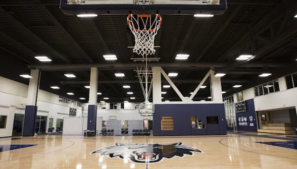The new practice court for the Timberwolves at the Timberwolves and Lynx Courts at Mayo Clinic Square in downtown Minneapolis on Wednesday, June 17, 2