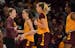 Gophers women's basketball coach Lindsay Whalen greeted players as they came off the court during a scrimmage in October.