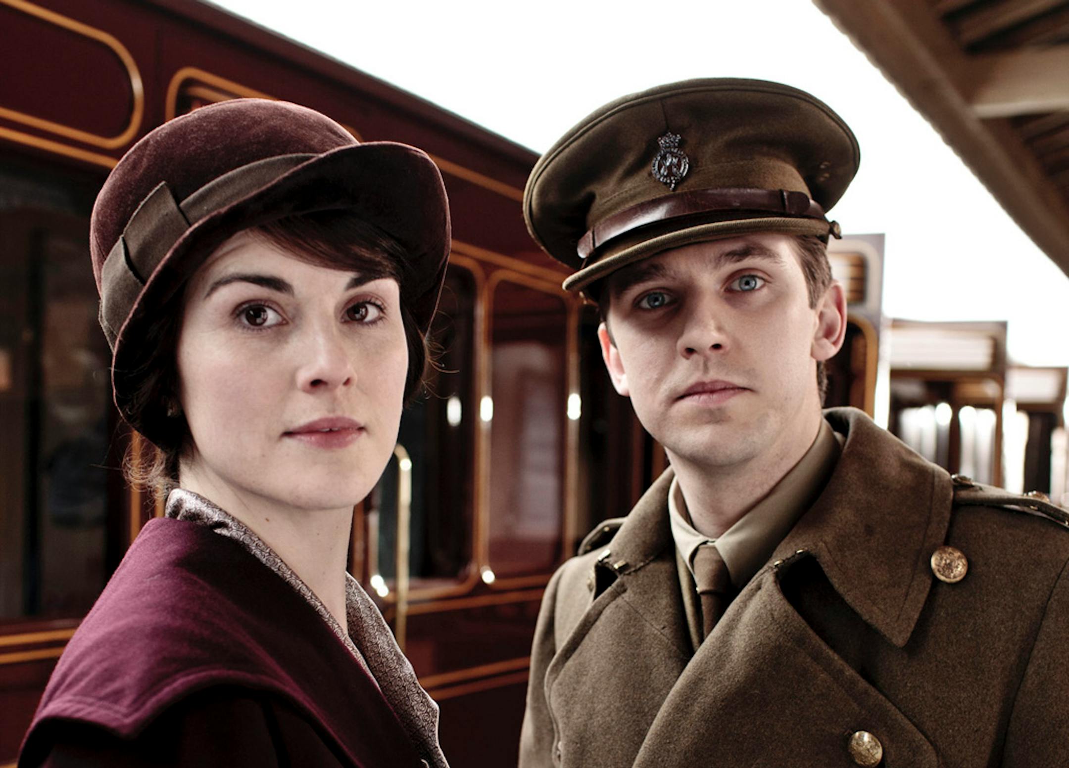 Michelle Dockery as Lady Mary and Dan Stevens as Matthew Crawley return for season two of "Downton Abbey," a "Masterpiece Classic" on PBS.