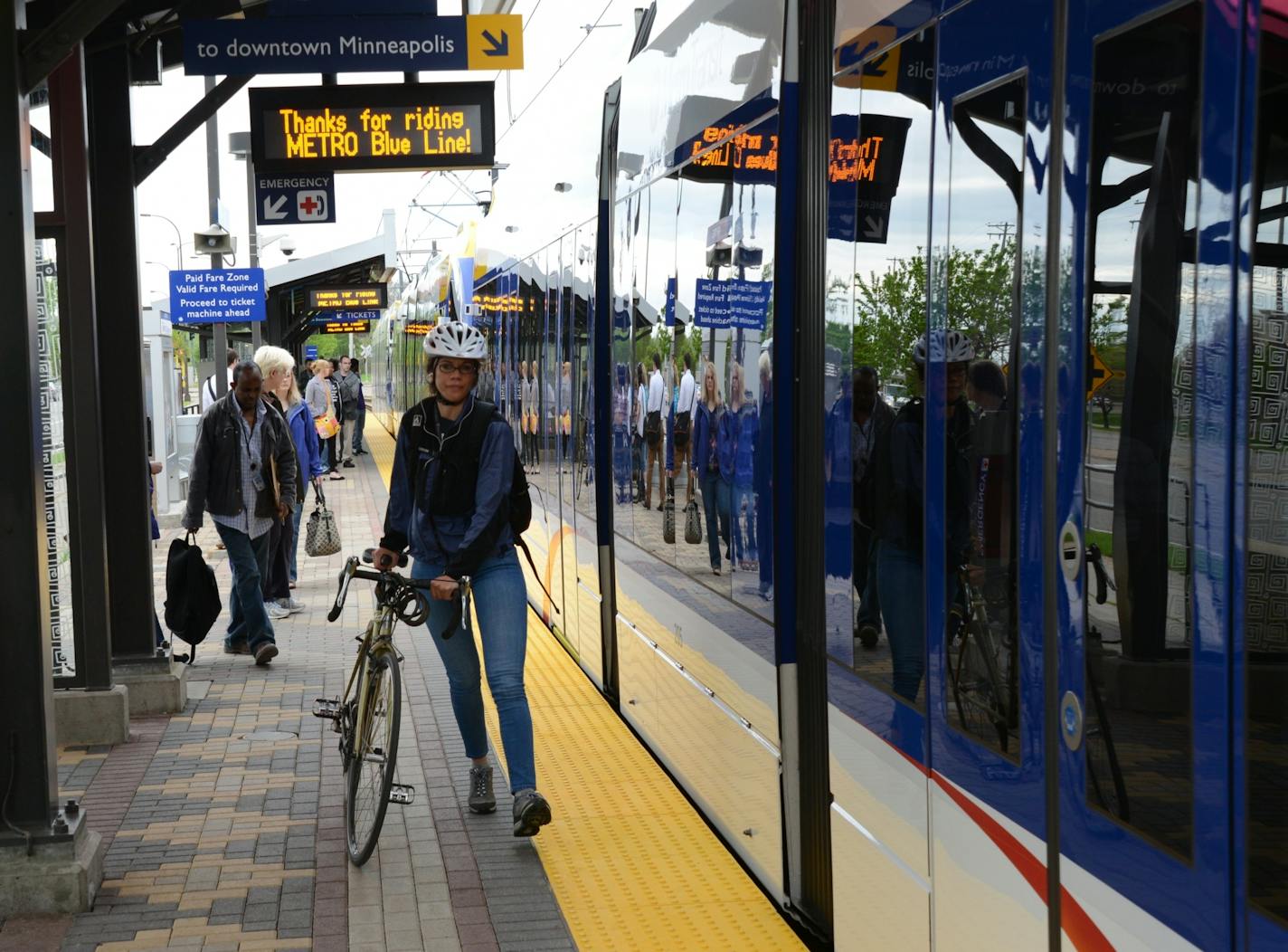 The Hiawatha Light Rail Line is being rebranded as the METRO Blue Line. The Blue Line is the first of the Twin Cities METRO system of rapid transit lines which include METRO Red Line Bus Rapid Transit on Cedar Ave.