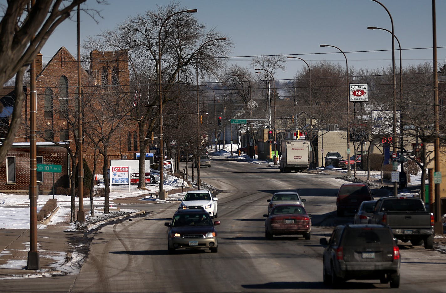 Looking east down Southview Boulevard, one of the main streets in South St. Paul.