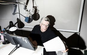 Stephen King records an audiobook in New York last July. The Portland Press Herald in Maine said it would bring back its local book reviews if the aut