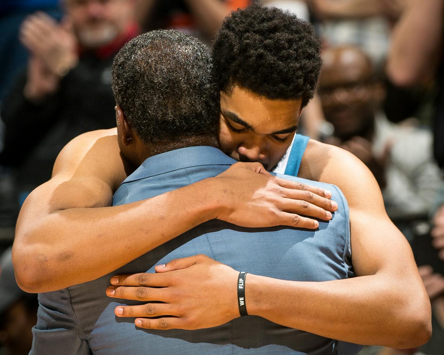 It was part congratulatory hug and part farewell when Karl-Anthony Towns and Sam Mitchell embraced late in the season finale.