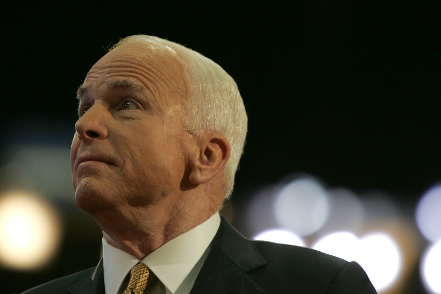 John McCain took in the crowd's applause on the night of his speech to the RNC.