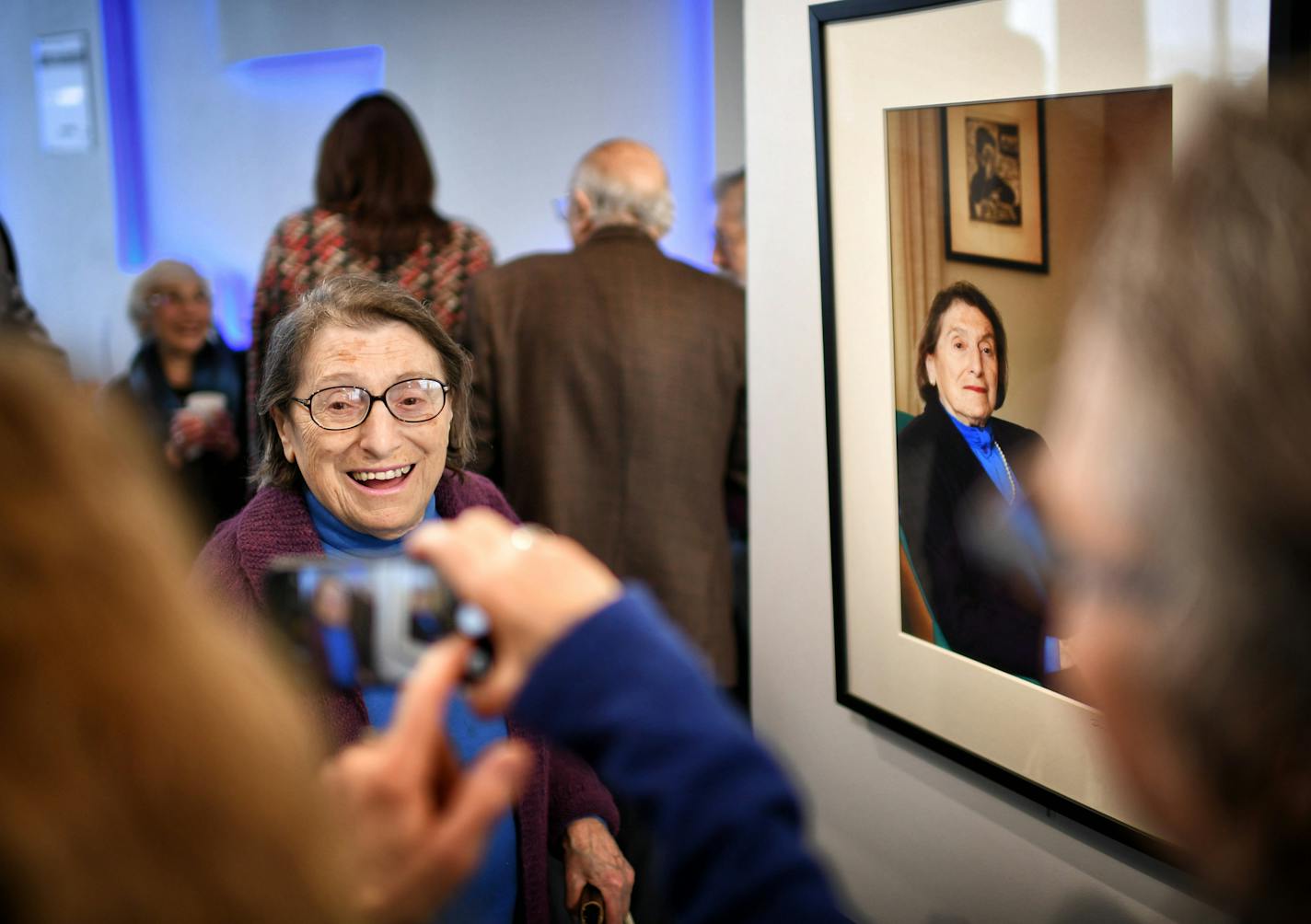 Holocaust survivor Dora Zaidenweber laughed when she saw her portrait, one of the portraits of survivors in the exhibit "Transfer of Memory" Photography Exhibition on Display at MSP ] GLEN STUBBE &#x2022; glen.stubbe@startribune.com Thursday, January 11, 2018 "Transfer of Memory" Photography Exhibition on Display at MSP International Airport through February 5, 2018 Minneapolis, MN &#x2013;
The Jewish Community Relations Council of Minnesota and the Dakotas (JCRC) is proud to partner with the Ai