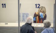 Staff were on hand to guide and help people through the new saliva COVID-19 testing site at the Minneapolis-St. Paul International Airport, Thursday, 
