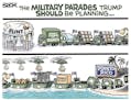 Sack cartoon: Trump and military parades