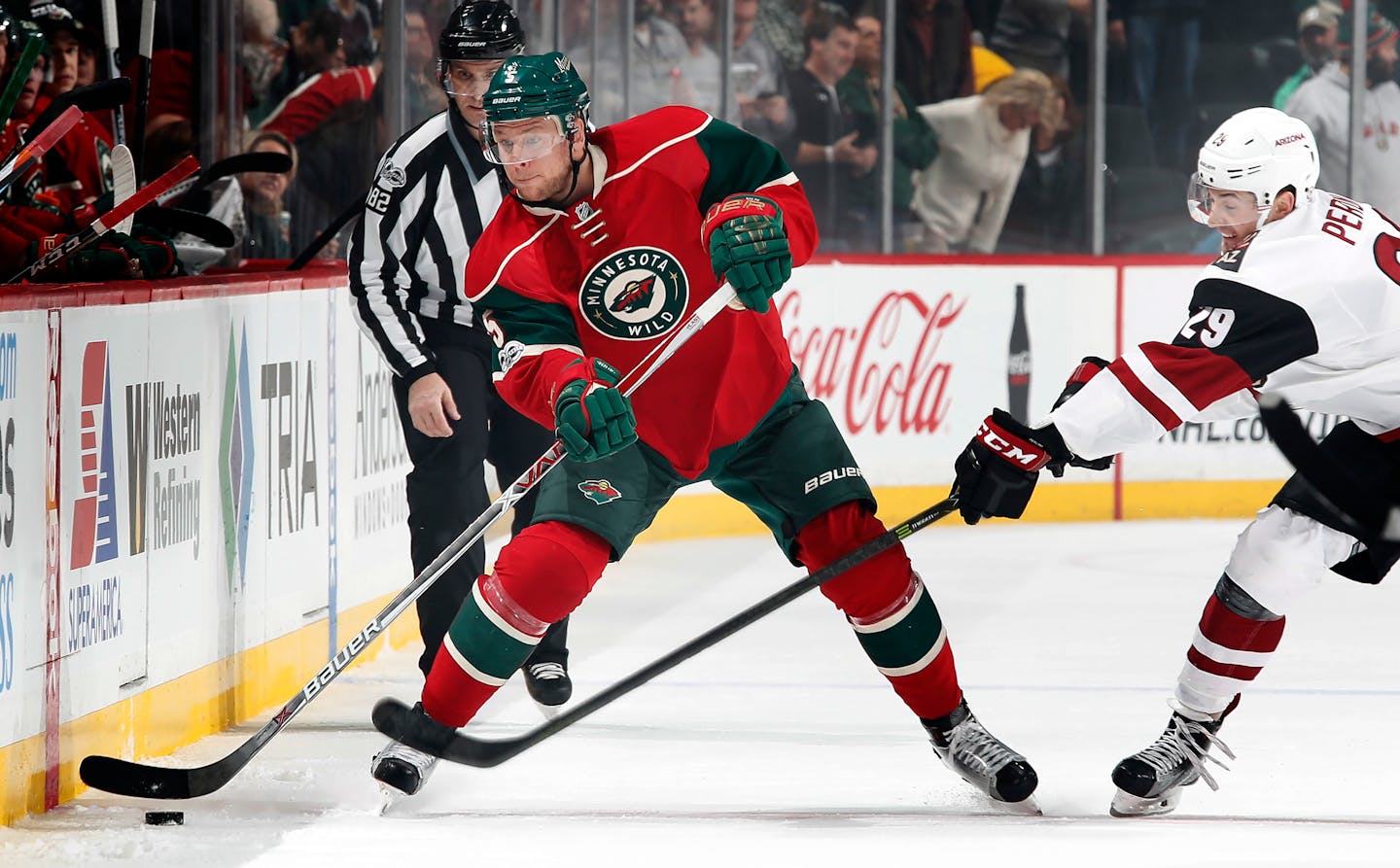 Wild defenseman Christian Folin, injured in March, underwent arthroscopic surgery to repair a labral tear in his right shoulder Monday. ] CARLOS GONZALEZ cgonzalez@startribune.com - January 19, 2017, St. Paul, MN, Xcel Energy Center, NHL, Hockey, Arizona Coyotes at Minnesota Wild