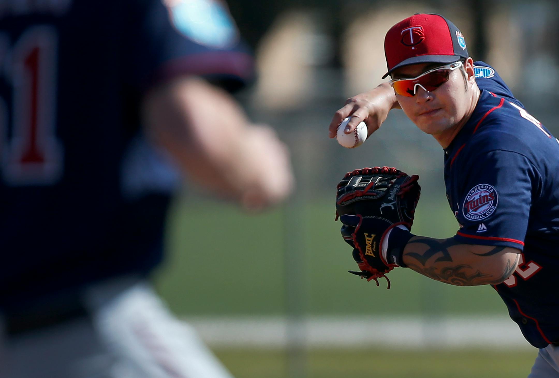 Even though the Twins will use him primarily as a designated hitter, new slugger Byung Ho Park worked on his fielding at spring training.