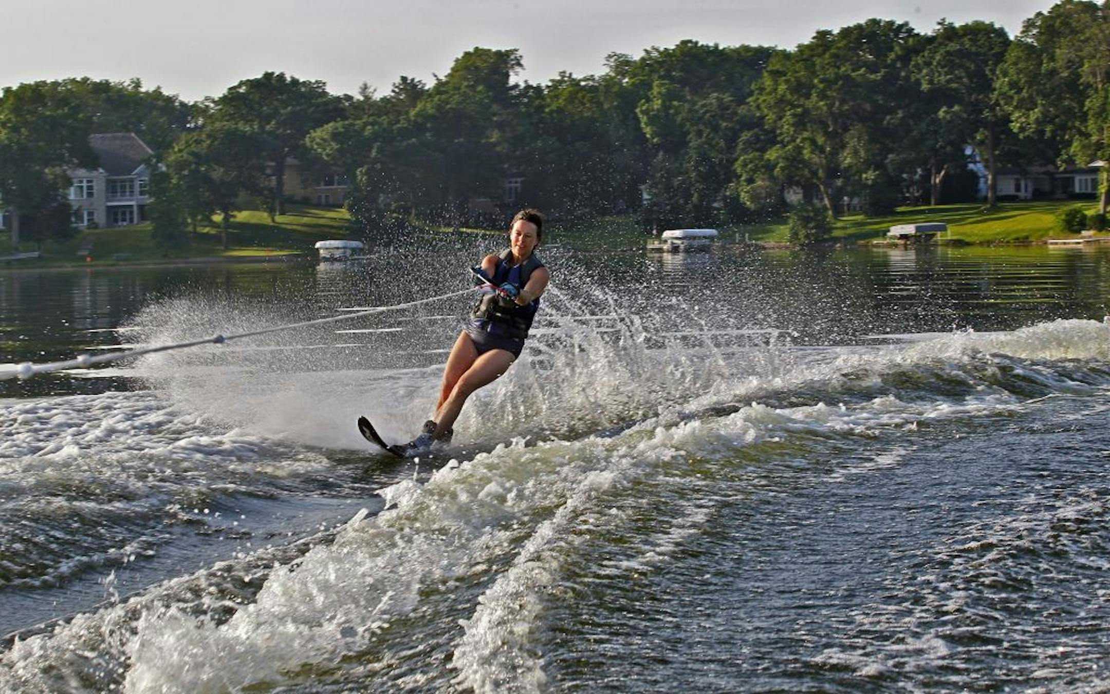Debbie Inwood of Arden Hills says she goes water-skiing on Lake Johanna several times a week, along with her husband, Tom, and their two daughters. The lake is a favorite among water-skiers because of its placid waters.