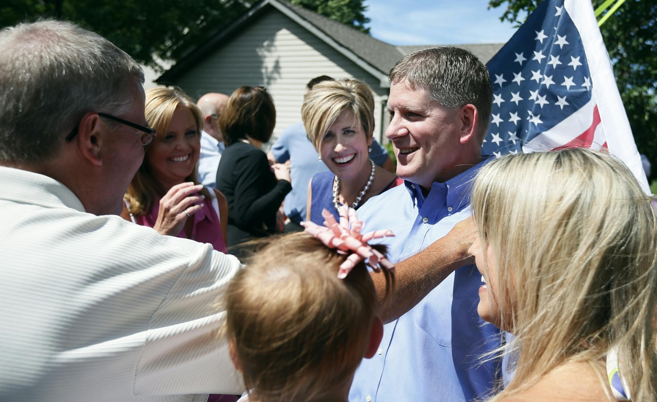 State Rep. Kurt Zellers and his wife, Kim, were greeted by supporters after launching his gubernatorial campaign in Maple Grove on Sunday.