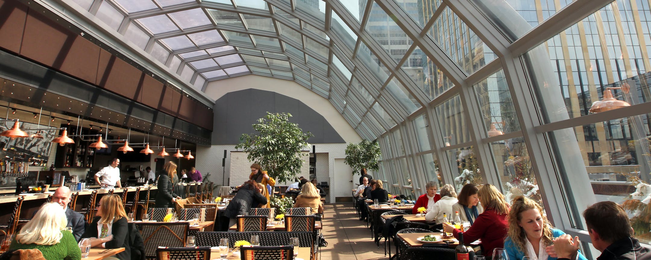 Union's dramatic dining room overlooking downtown Minneapolis