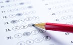 Answer sheets with Pencil drawing fill to select choice : education concept