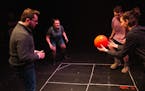 The cast of "Foursquare" finds a playground game taking a decidely un-playful turn. It runs through May 12 at Crane Theater.