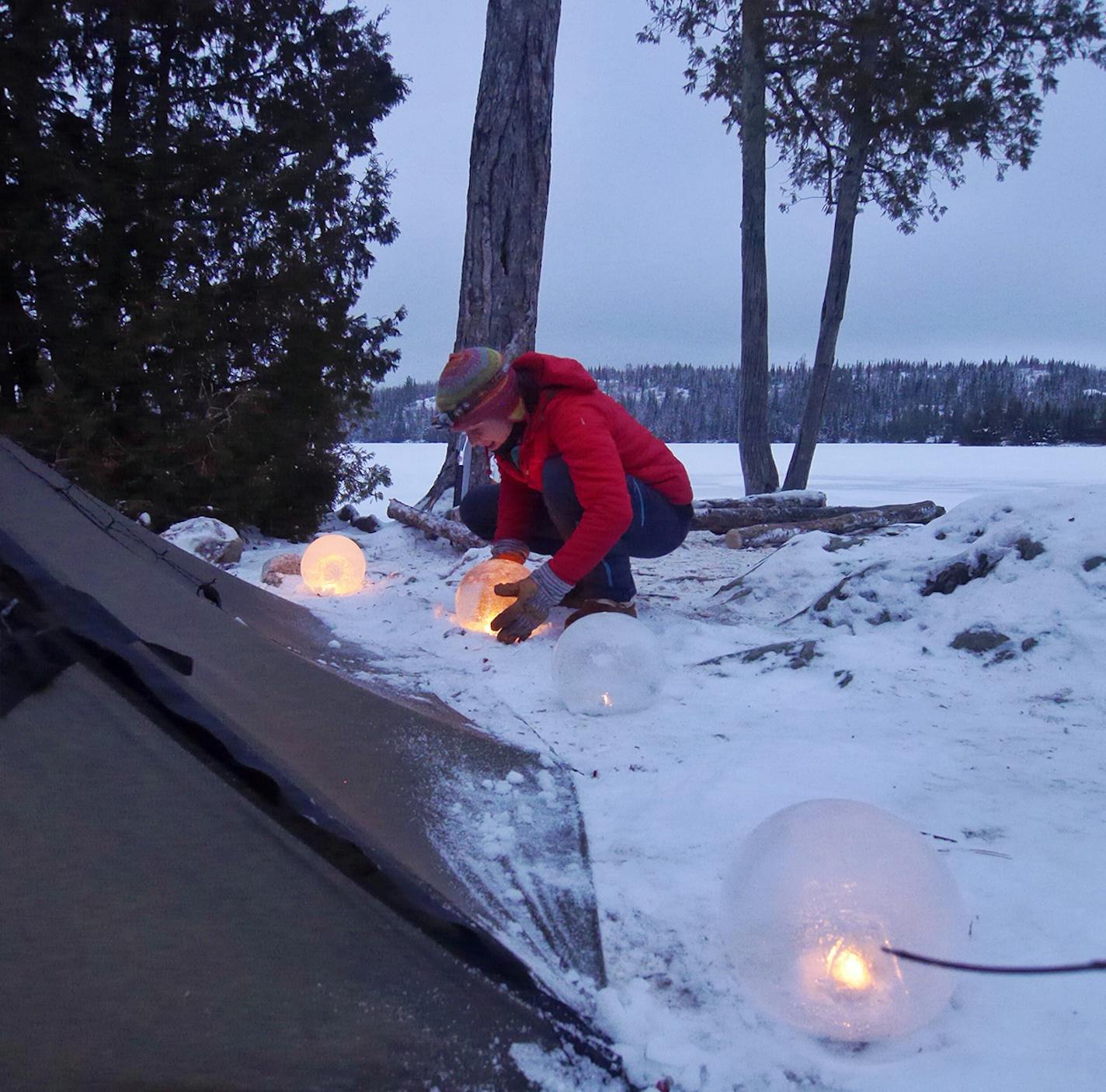 Tuesday is the winter solstice, the shortest day of the year. To celebrate we decided to make ice luminaries to add some light to the darkest day. We are also celebrating the fact that the days will get longer every day for the next six months. It was slow, cold work filling the balloons with water, but they are freezing nicely and we look forward to lighting them on Tuesday around 3:30 PM when it starts to get dark!