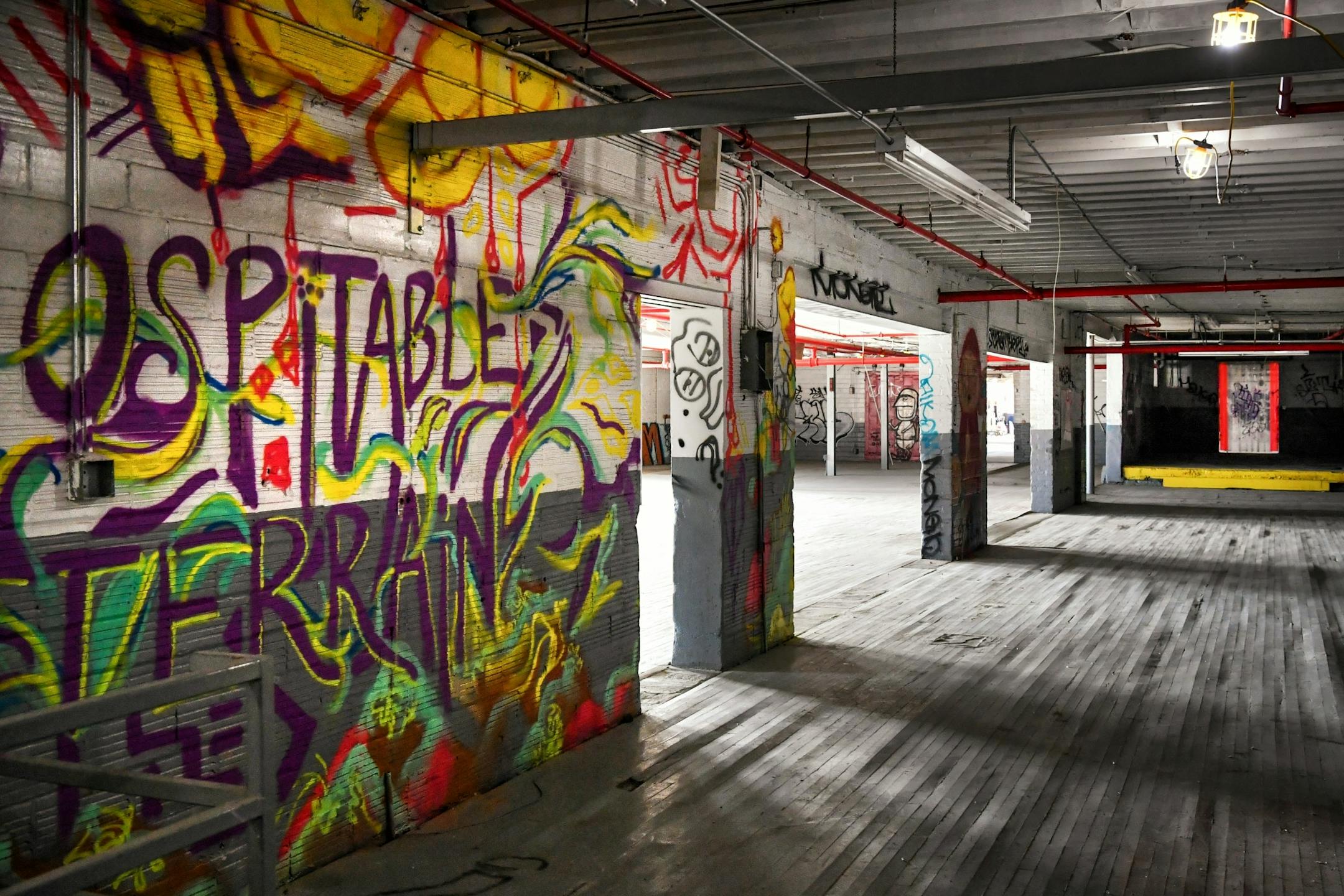 Plans for the long vacant Leef cleaning complex include housing and office space. Developer David Wellington said graffiti will likely remain depending on the office clients.