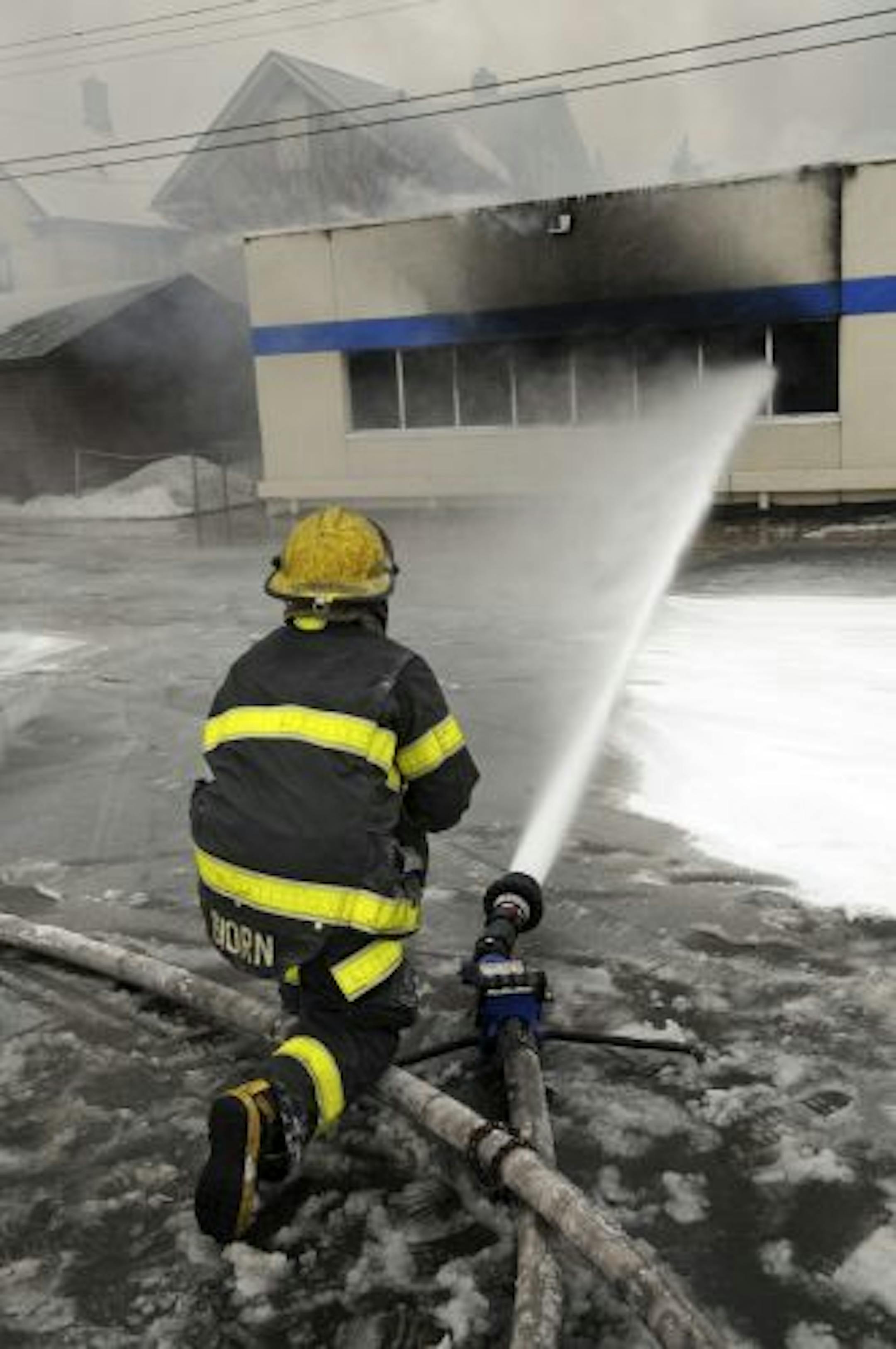 Minneapolis firefighters were on the scene of a fire at Bloomington Lake Clinic at the corner of Bloomington Avenue South and Lake St.