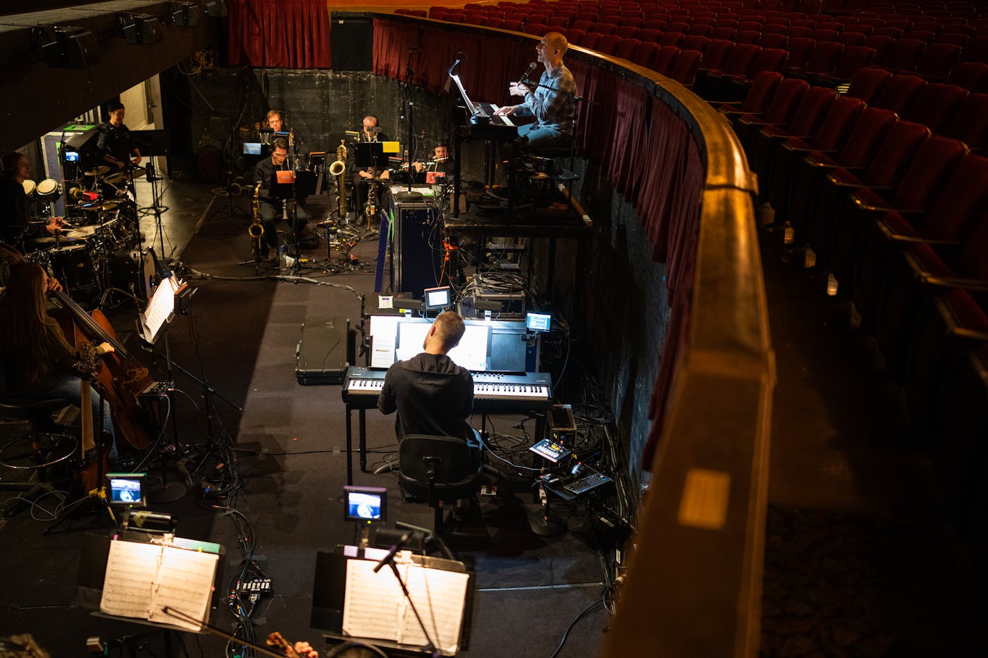 Charlie Alterman, musical conductor for "Company" during rehearsal at the Orpheum Theatre Tuesday November14,2023 in, Minneapolis, Minn. ] JERRY HOLT • jerry.holt@startribune.com